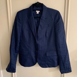 Like new J Crew Navy Linen Schoolboy Blazer (12)